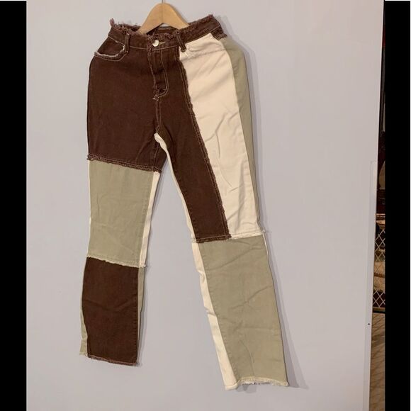 Shein | Tricolor Women’s High Waist Cut and Sew Jeans Multicolor XS - Picture 1 of 9